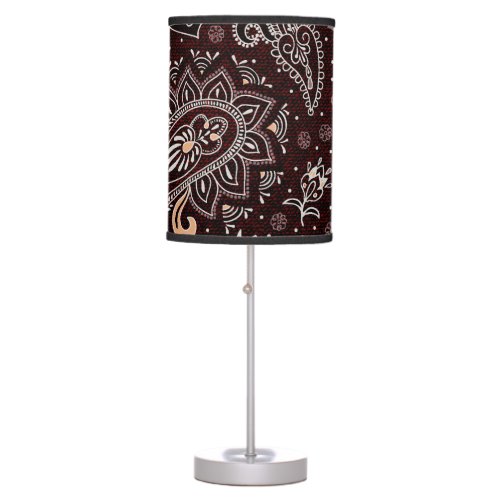 Paisley style colorful vintage seamless pattern table lamp