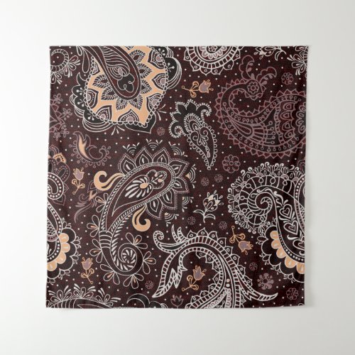 Paisley style colorful vintage seamless pattern tapestry