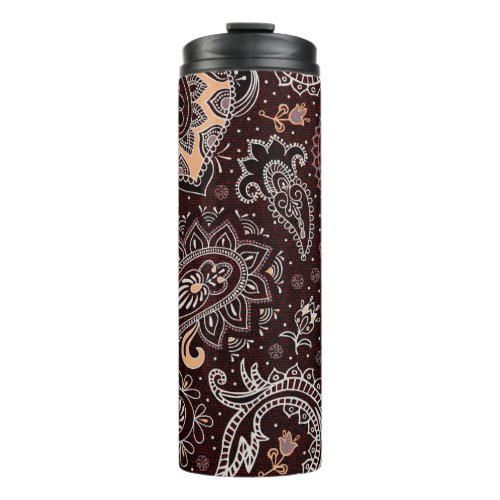 Paisley style colorful vintage seamless pattern thermal tumbler