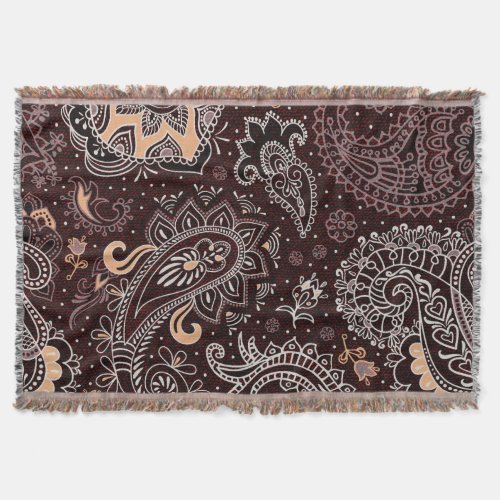 Paisley style colorful vintage seamless pattern throw blanket