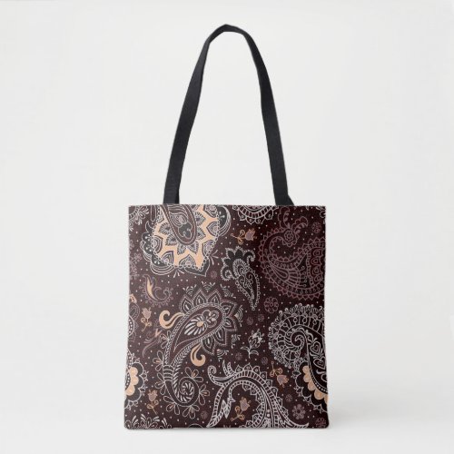 Paisley style colorful vintage seamless pattern tote bag