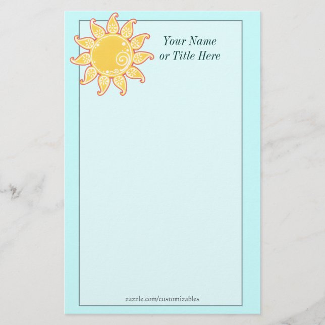 Paisley Sun Stationery (Front)