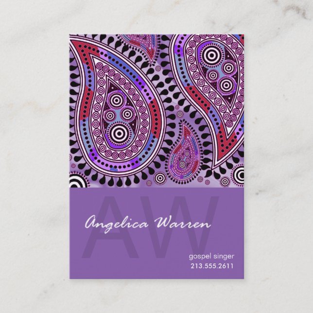 Paisley Supreme Business Card template (Front)