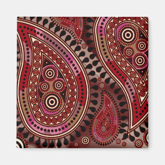 "Paisley Supreme" dark red by Cheryl Daniels Magnet