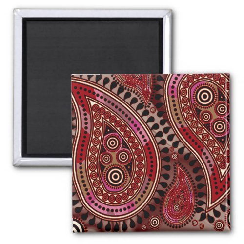 Paisley Supreme dark red by Cheryl Daniels Magnet