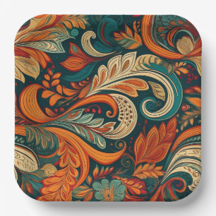 Paisley Swirl Paper Plate