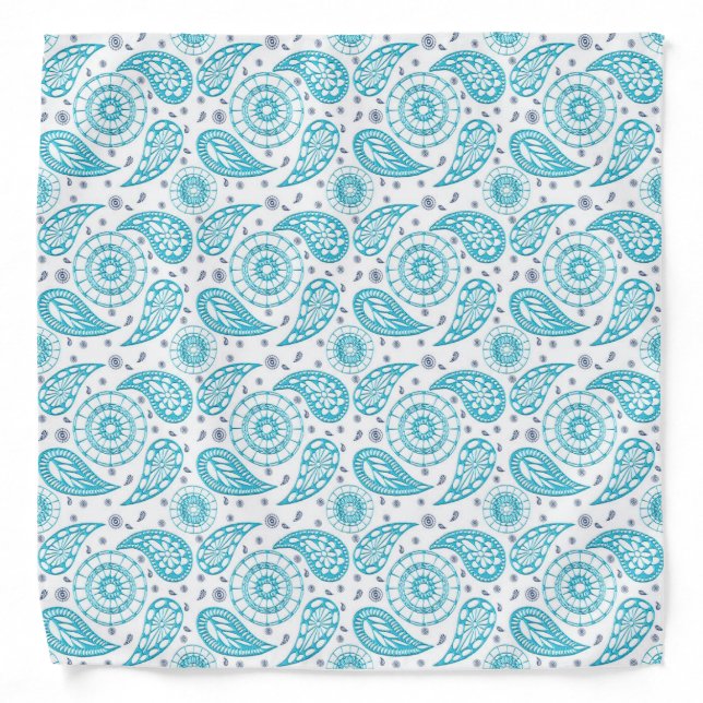 Paisley teal pattern. bandana (Front)