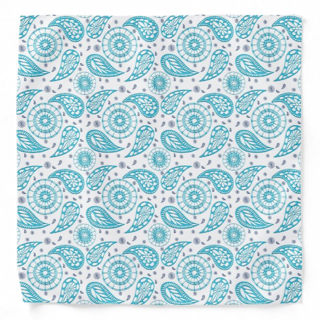 Paisley teal pattern. bandana (Front)