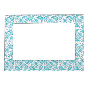 Paisley teal seamless pattern. magnetic picture frame