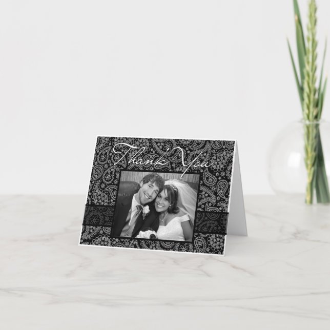 Paisley "Thank You" Photocard Thank You Card (Front)