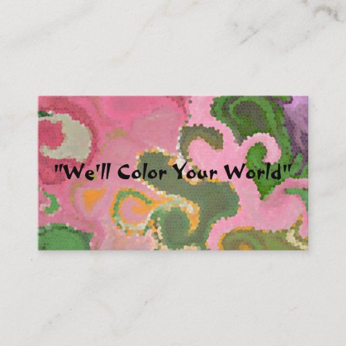 PAISLEYTIE_DYE DESIGN PINKS GREENS AND GOLDS BUSINESS CARD