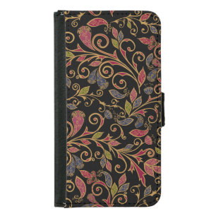 Paisley Vegetable Vintage Blend Samsung Galaxy S5 Wallet Case