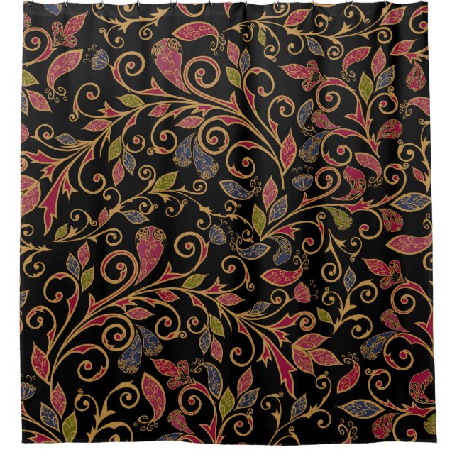 Paisley Vegetable Vintage Blend Shower Curtain (Front)