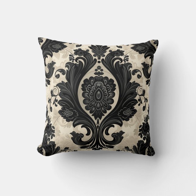Paisley, Victorian, Gothic Throw Pillow (Front)