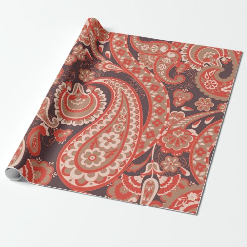 Paisley vintage seamless pattern Fantastic flower Wrapping Paper