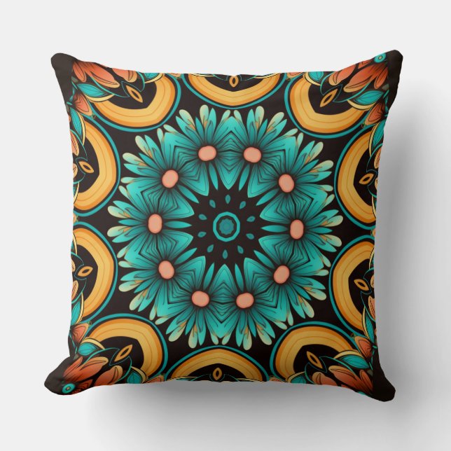 Paisley Vivid Bold 1 Throw Pillow (Front)