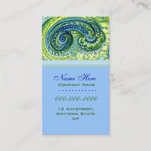 Paisley Watercolor Profile Card Business Cards
