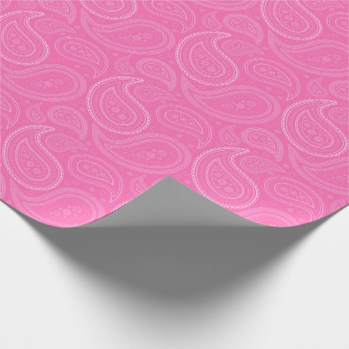 Paisley White on Pink Wrapping Paper