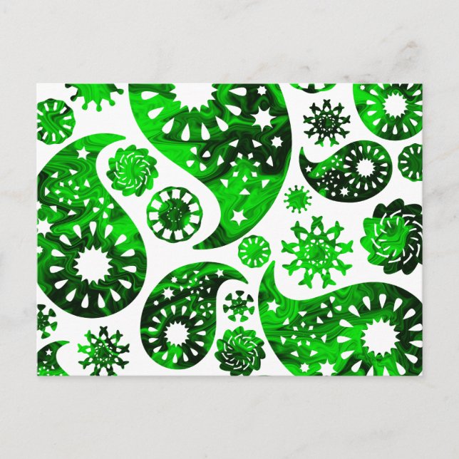 Paisley with Green Swirl Pattern. Postcard (Front)