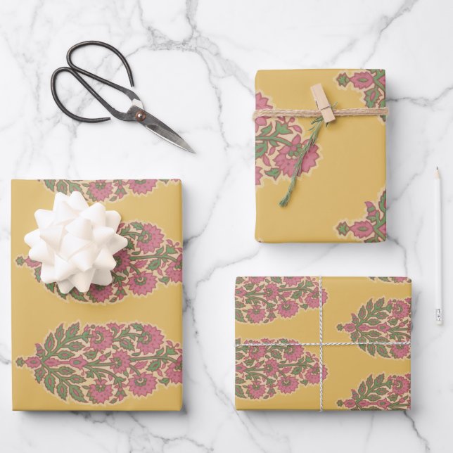 paisley Wrapping Paper Flat Sheet Set of 3 (Front)