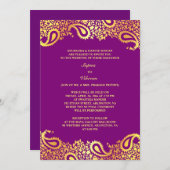 Paisleys Elegant Indian Wedding Flat Invitation (Front/Back)