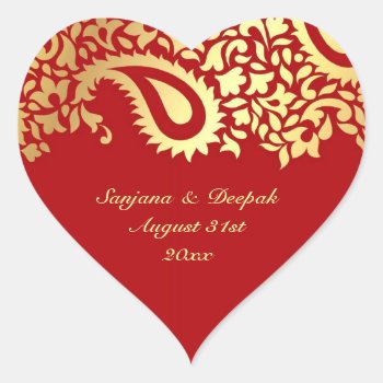 Paisleys Elegant Indian Wedding Sticker by all_items at Zazzle