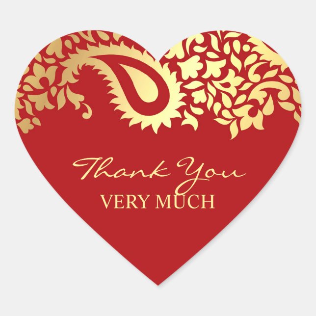Paisleys Elegant Indian Wedding Sticker (Front)