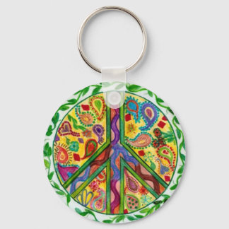Paisleys for Peace Keychain