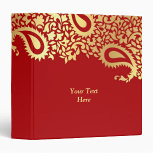 Paisleys Indian Red Gold Binder