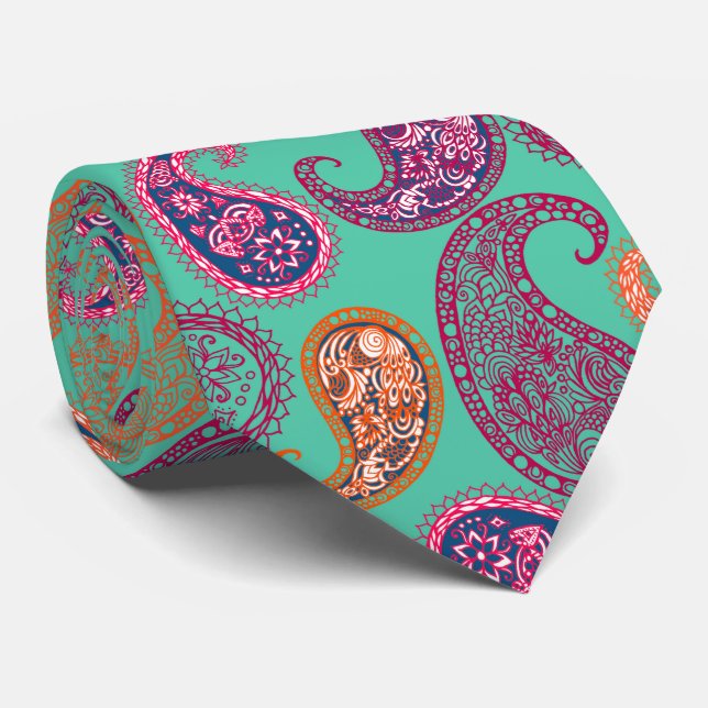 Paisleys pattern neck tie (Rolled)