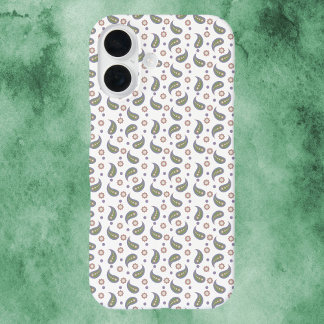 Paisly Flower Dots Green Pink Purple iPhone 16 Case