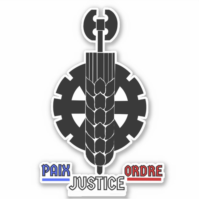 Paix, Justice, Ordre Sticker (Front)