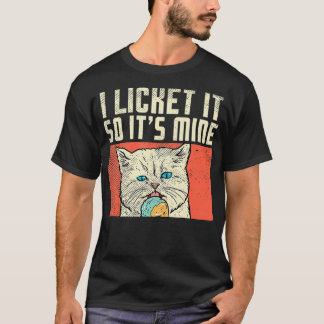Pajama Ice Cream Party Cat Funny I Licked It So It T-Shirt