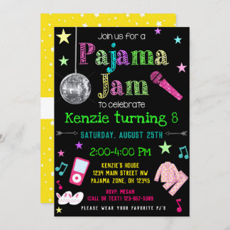 Pajama Jam Party Invite - PJ Dance Party Invite
