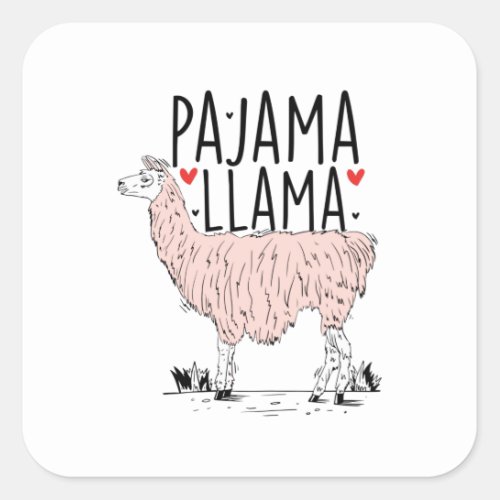 Pajama Llama Square Sticker