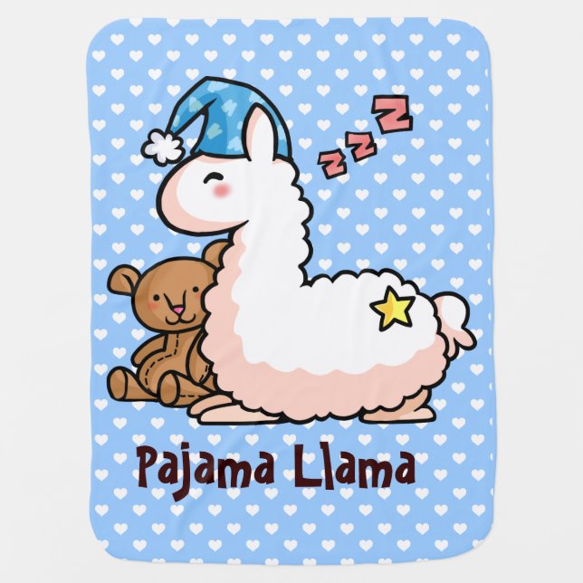 Pajama Llama Swaddle Blanket (Front)