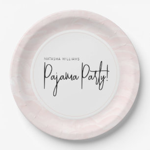 Pajama Party Abstract Soft Pink Pattern Chic Paper Plates