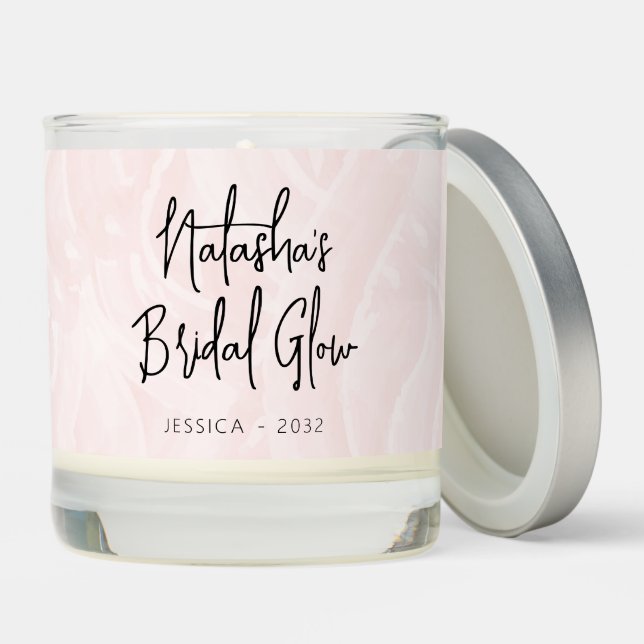 Pajama Party Bachelorette Pink Bridal Shower Scented Candle (Lid)
