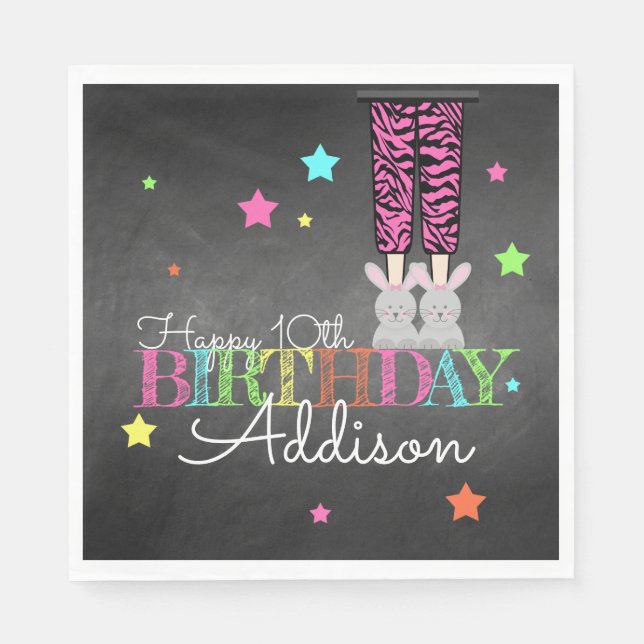 Pajama Party Birthday Paper Napkins (Front)
