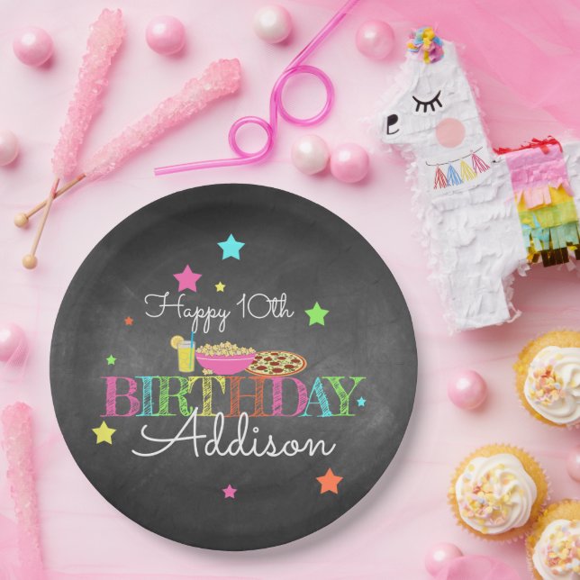 Pajama Party Birthday Paper Plates (Party)
