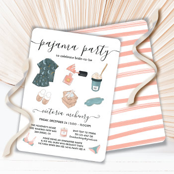 Pajama Party Bridal Shower Lingerie  Invitation by McBooboo at Zazzle