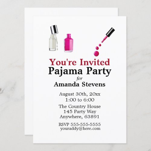 Pajama Party Invitation