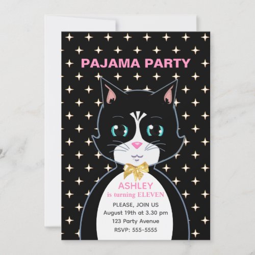  Pajama Party  Invitation