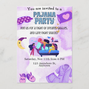 Pajama Party Invitation template