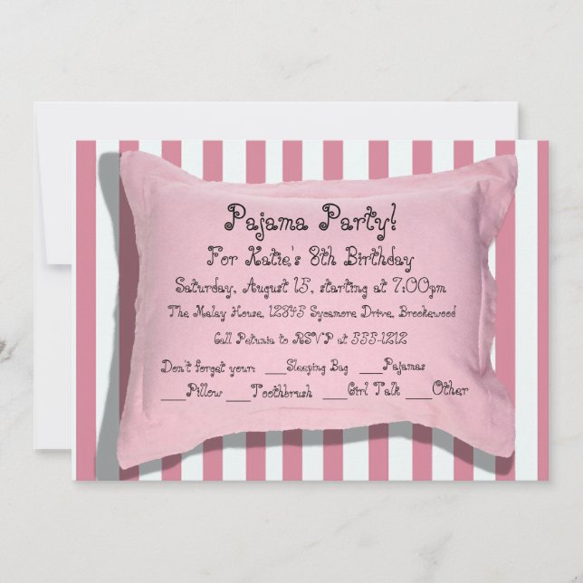 Pajama Party Invitations (Front)
