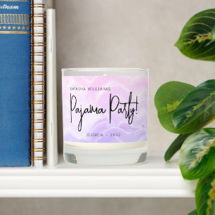 Pajama Party Pastel Pink Purple Modern Scented Candle