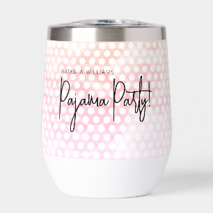 Pajama Party Pastel Polka Dots Modern Thermal Wine Tumbler