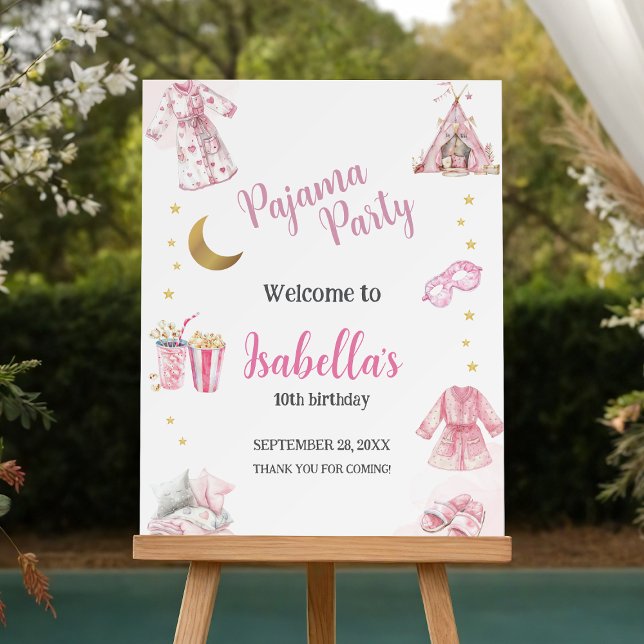 Pajama Party Sleepover Party Welcome Sign (Creator Uploaded)