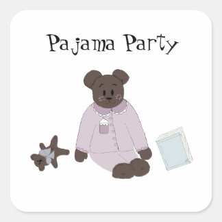 Pajama Party Square Sticker
