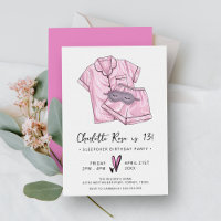Pajama Party Trendy Sleepover Pink 13th Birthday